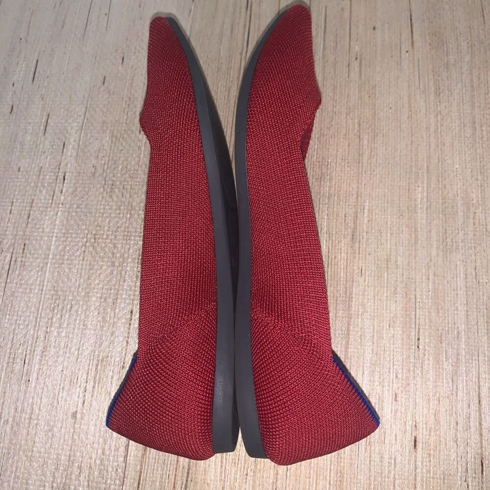 ROTHYS Women's 7.5 Pointed Ballet Flats Chili Red Washable Shoes Casual Office - Picture 8 of 13